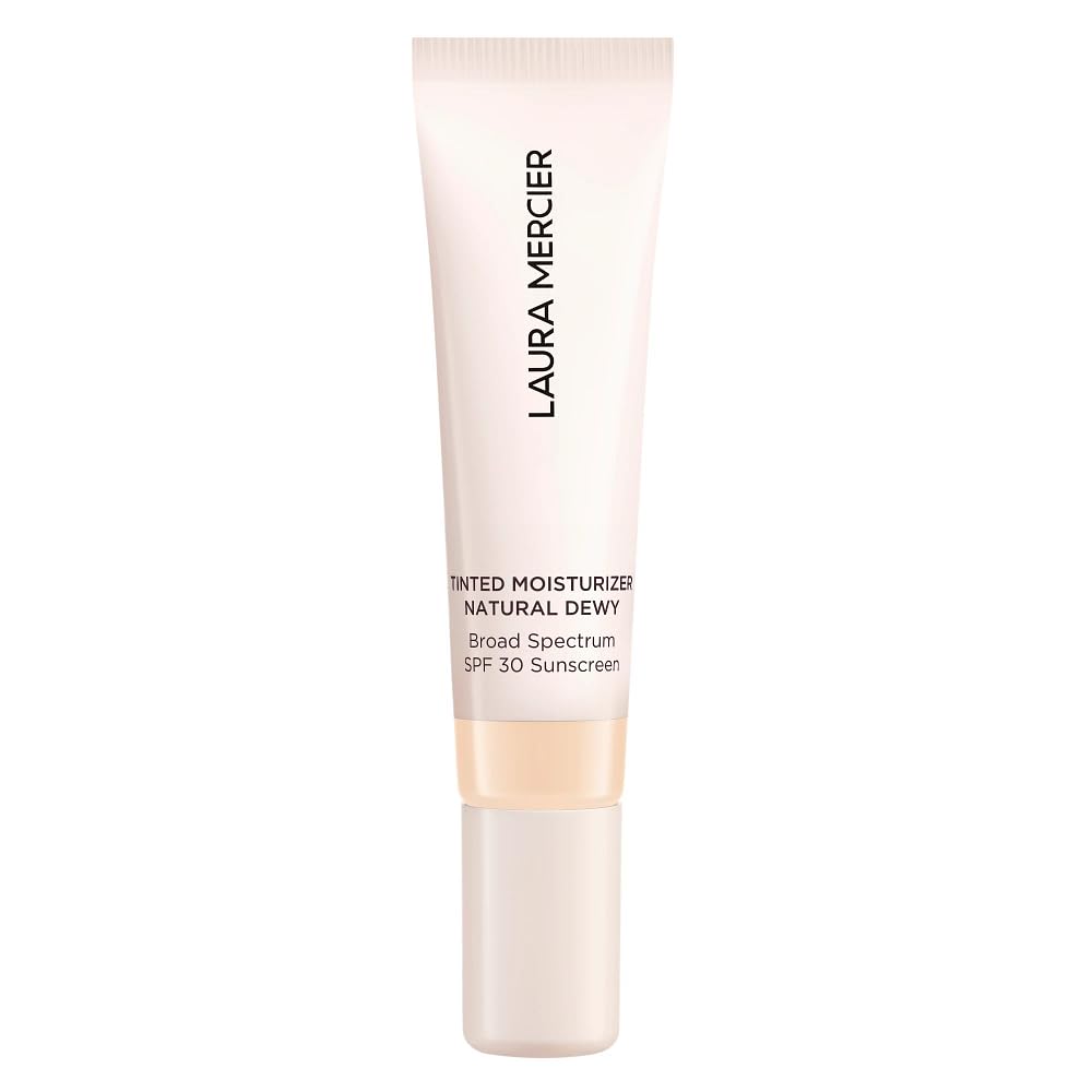 Laura Mercier Tinted Moisturizer Natural Dewy with SPF 30: 24HR+ Hydration, Long Lasting, Sheer to Light, Buildable Coverage, Dewy Finish, Improve Skin Tone and Texture, Skin Tint