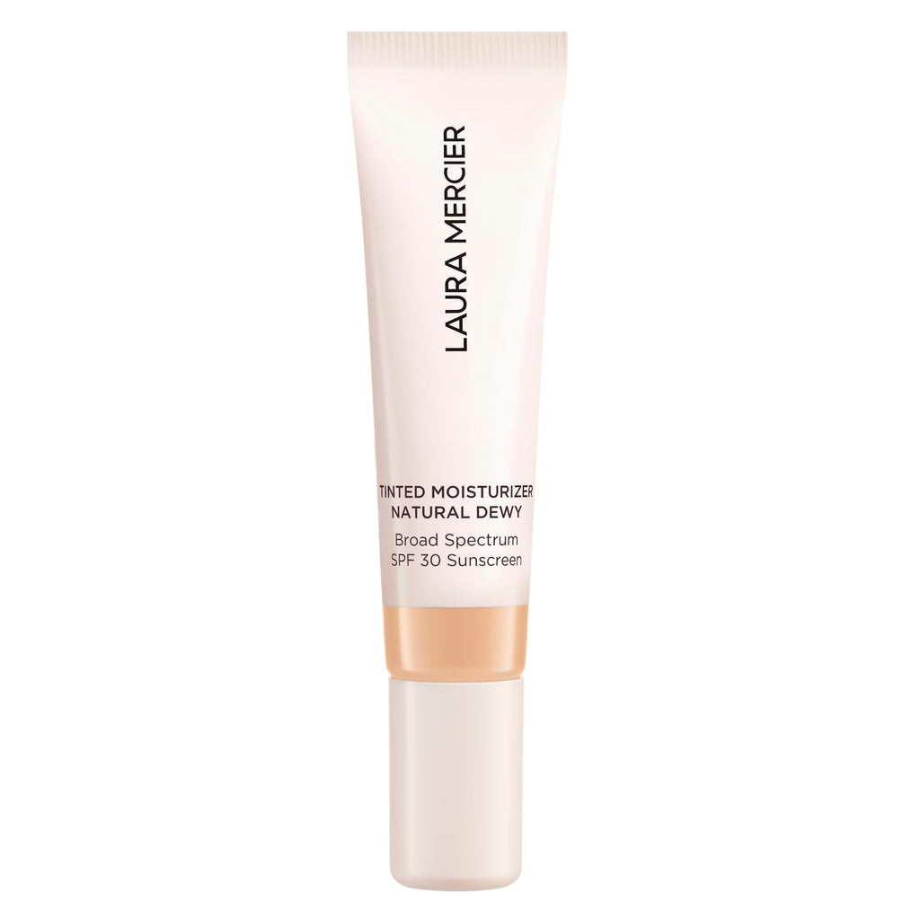 Laura Mercier Tinted Moisturizer Natural Dewy with SPF 30: 24HR+ Hydration, Long Lasting, Sheer to Light, Buildable Coverage, Dewy Finish, Improve Skin Tone and Texture, Skin Tint