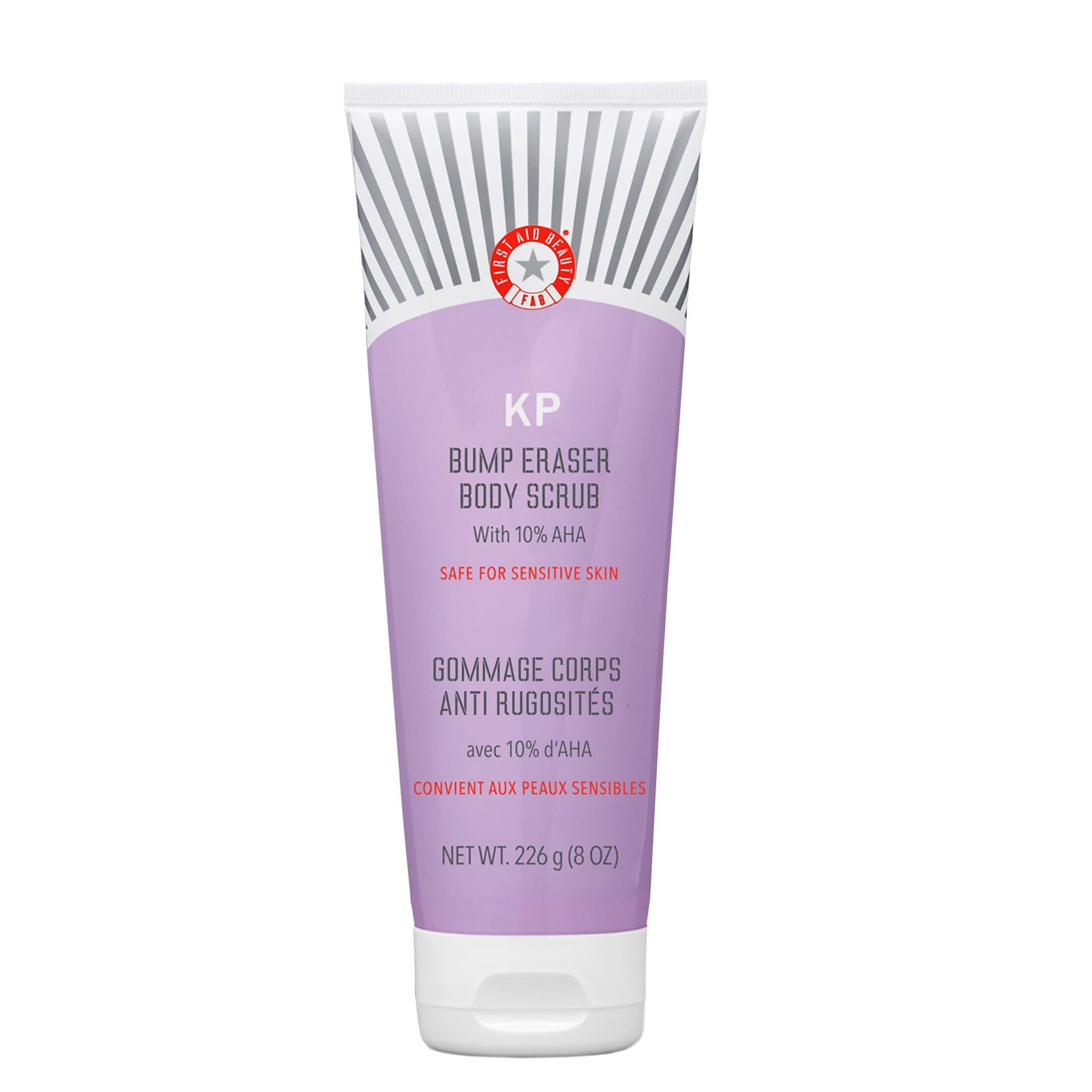 First Aid Beauty - KP Bump Eraser Body Scrub with 10% AHA, Keratosis Pilaris Skin Exfoliater with Glycolic and Lactic acids, Helps Reduce Chicken Skin Bumps, Safe for Sensitive Skin, 4 oz