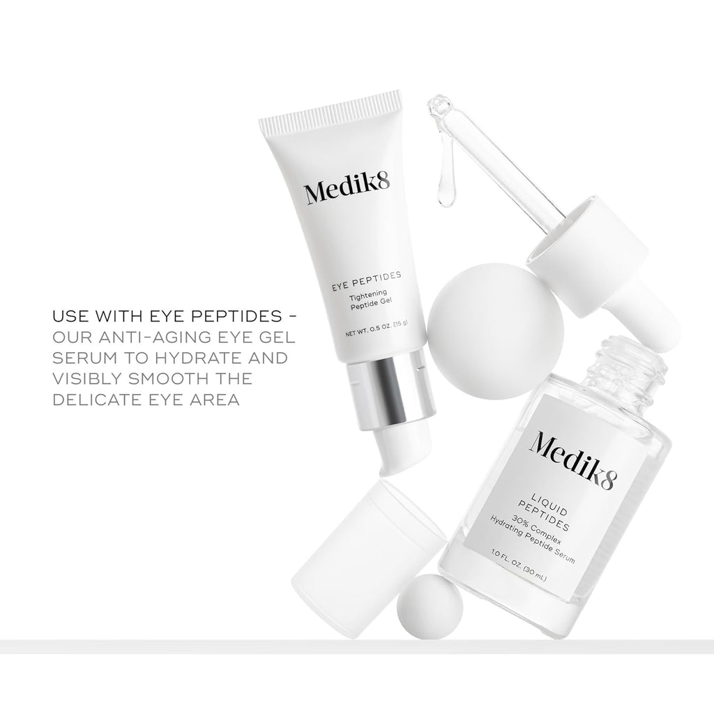 Medik8 Liquid Peptides - Regenerating Multi Peptide Serum - Smooths Wrinkles and Fine Lines - Hydrating, Brightening, Plumping - 1.0 oz