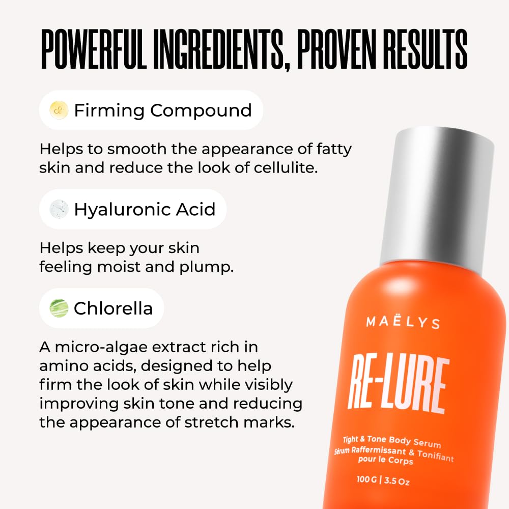 MAËLYS RE-LURE Tight & Tone Body Serum - Hyaluronic Acid Serum for Women - Hydrating, Tightens Appearance of Skin for Toned Look