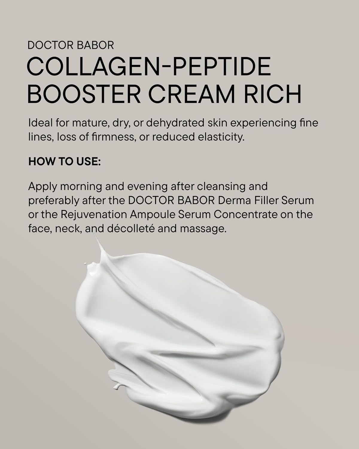 BABOR DOCTOR Collagen-Peptide Booster Cream, Peptide Plant Complex, Supports Collagen Production while Reducing Wrinkles, Improve Elasticity to Plump and Hydrate the Skin, 1.69 oz
