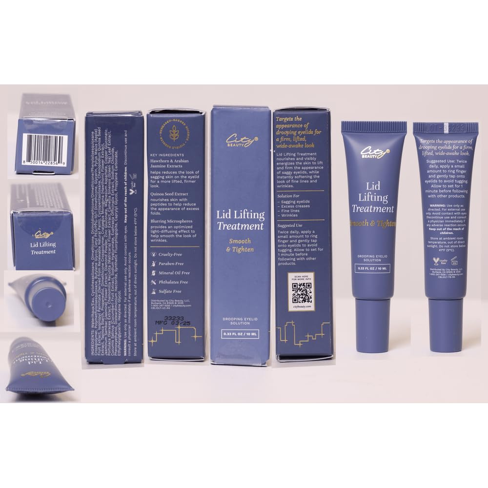 City Beauty Lid Lifting Formula – Eye Cream for Aging Eyelids – Instant Appearance Lift & Firming Support – Diamond Powder & Hawthorn Extract Blend