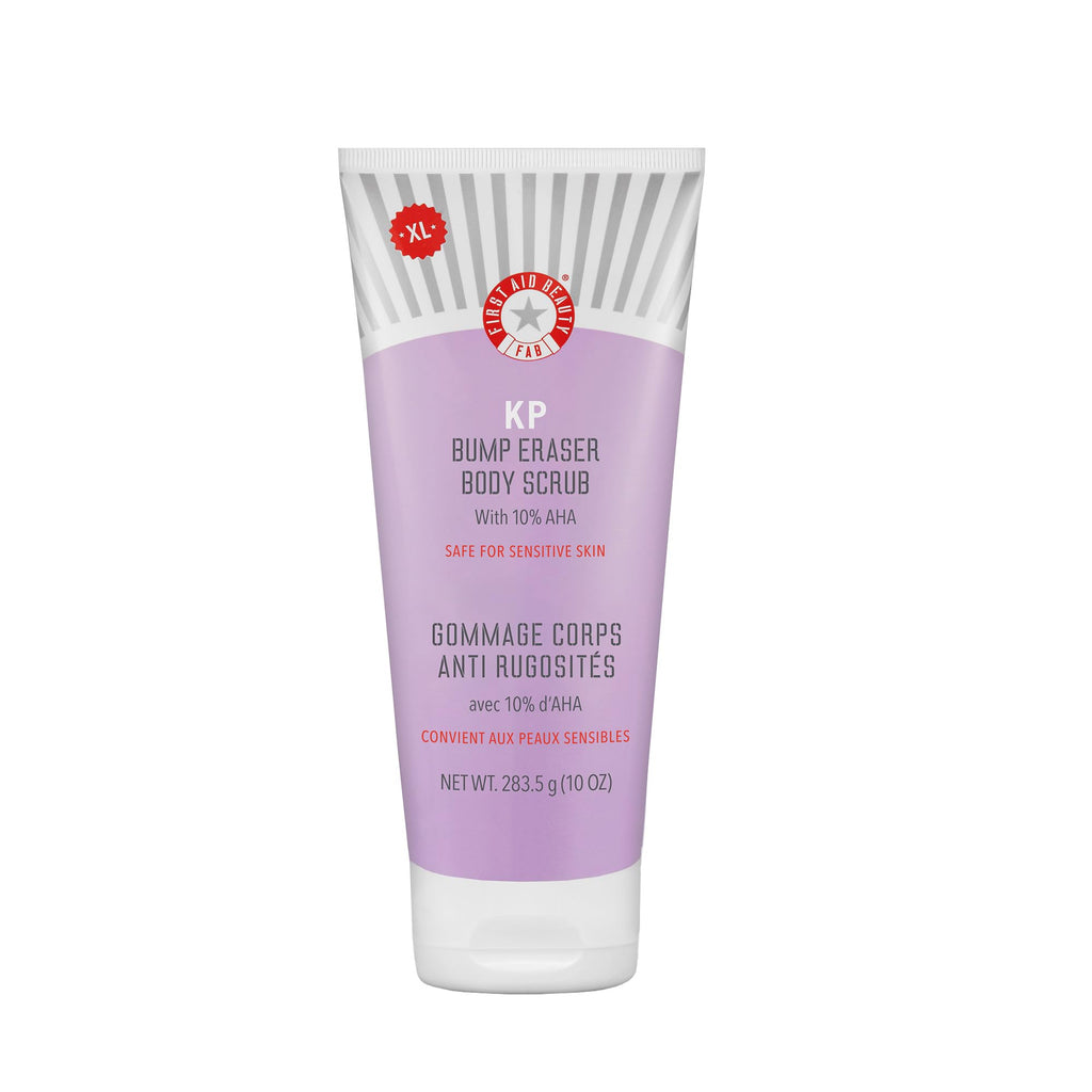 First Aid Beauty - KP Bump Eraser Body Scrub with 10% AHA, Keratosis Pilaris Skin Exfoliater with Glycolic and Lactic acids, Helps Reduce Chicken Skin Bumps, Safe for Sensitive Skin, 4 oz