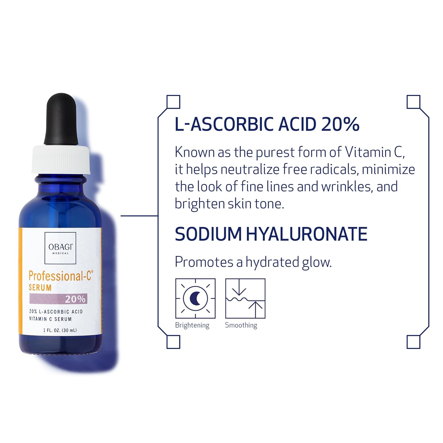 Obagi Professional-C Vitamin C Serum – Helps Brighten Skin Tone and Minimize the Appearance of Fine Lines & Wrinkles – Safe for Sensitive Skin