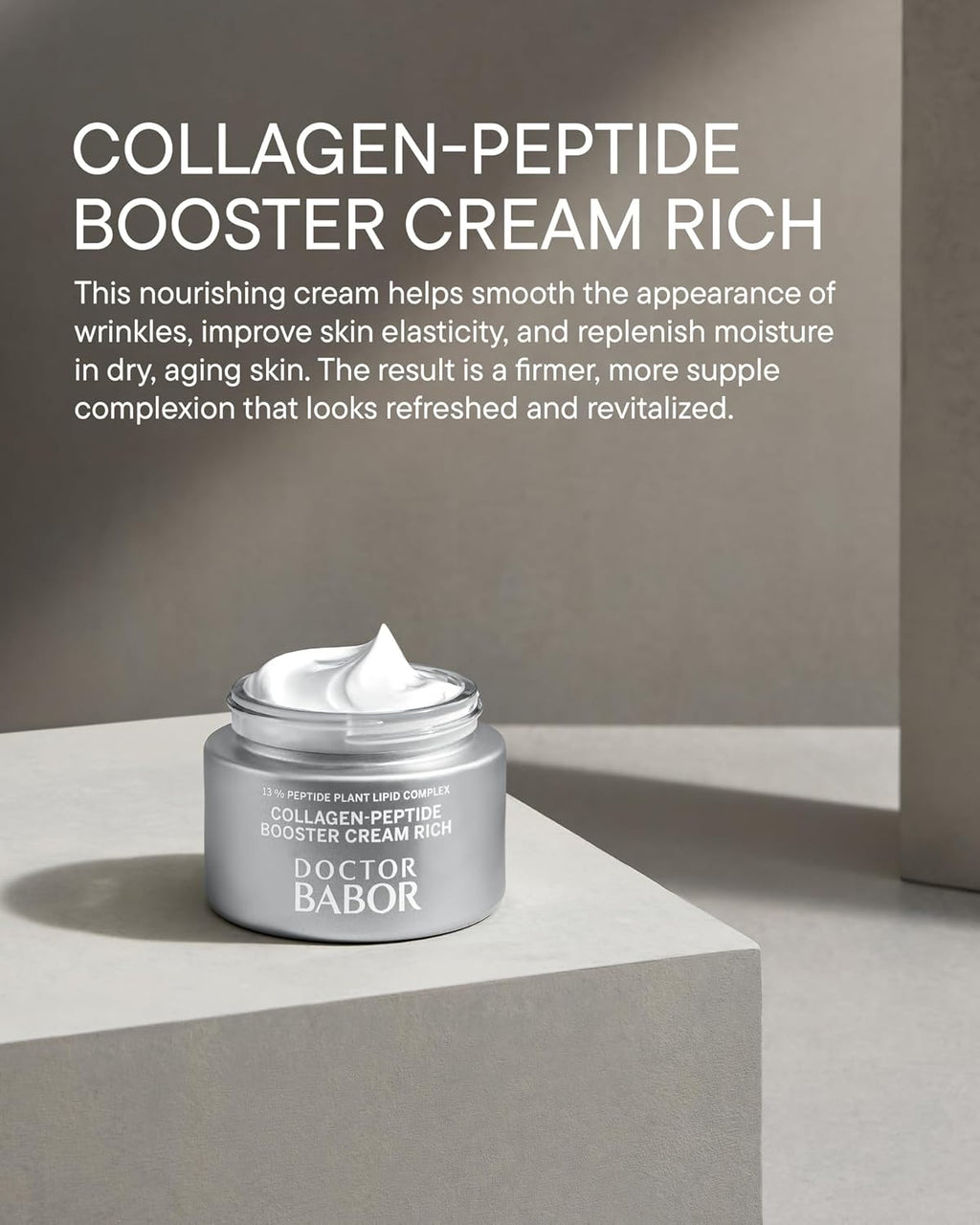 BABOR DOCTOR Collagen-Peptide Booster Cream, Peptide Plant Complex, Supports Collagen Production while Reducing Wrinkles, Improve Elasticity to Plump and Hydrate the Skin, 1.69 oz