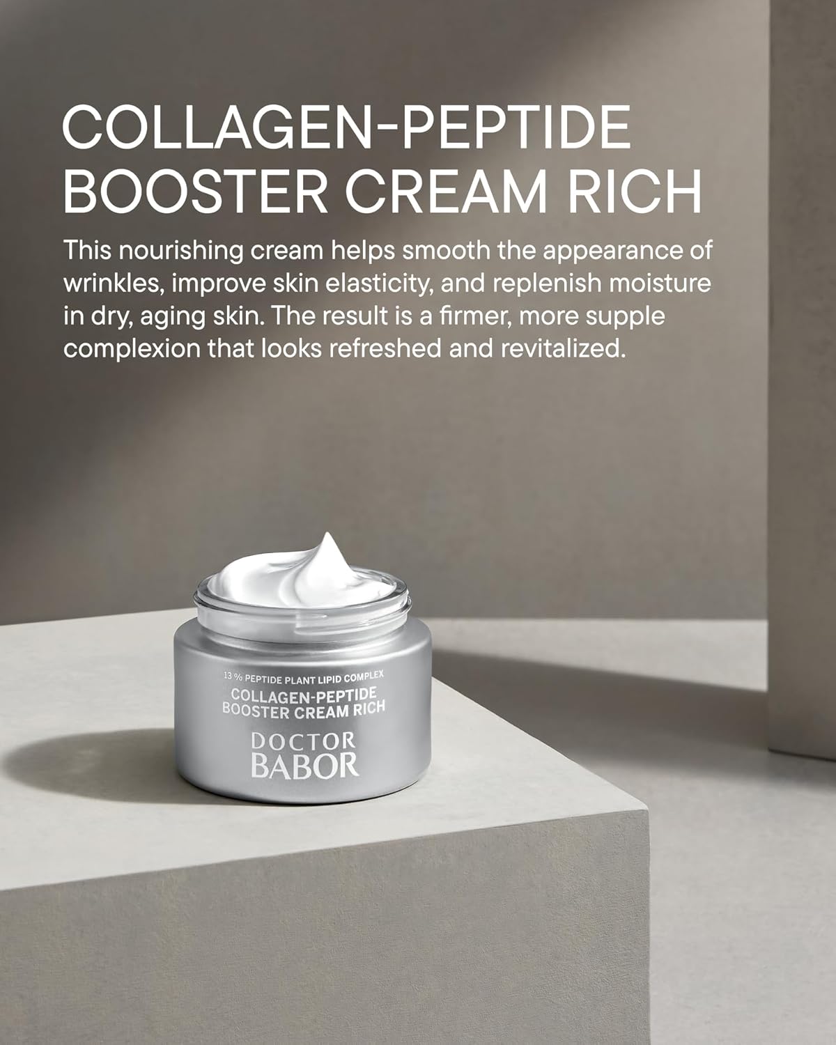 BABOR DOCTOR Collagen-Peptide Booster Cream, Peptide Plant Complex, Supports Collagen Production while Reducing Wrinkles, Improve Elasticity to Plump and Hydrate the Skin, 1.69 oz