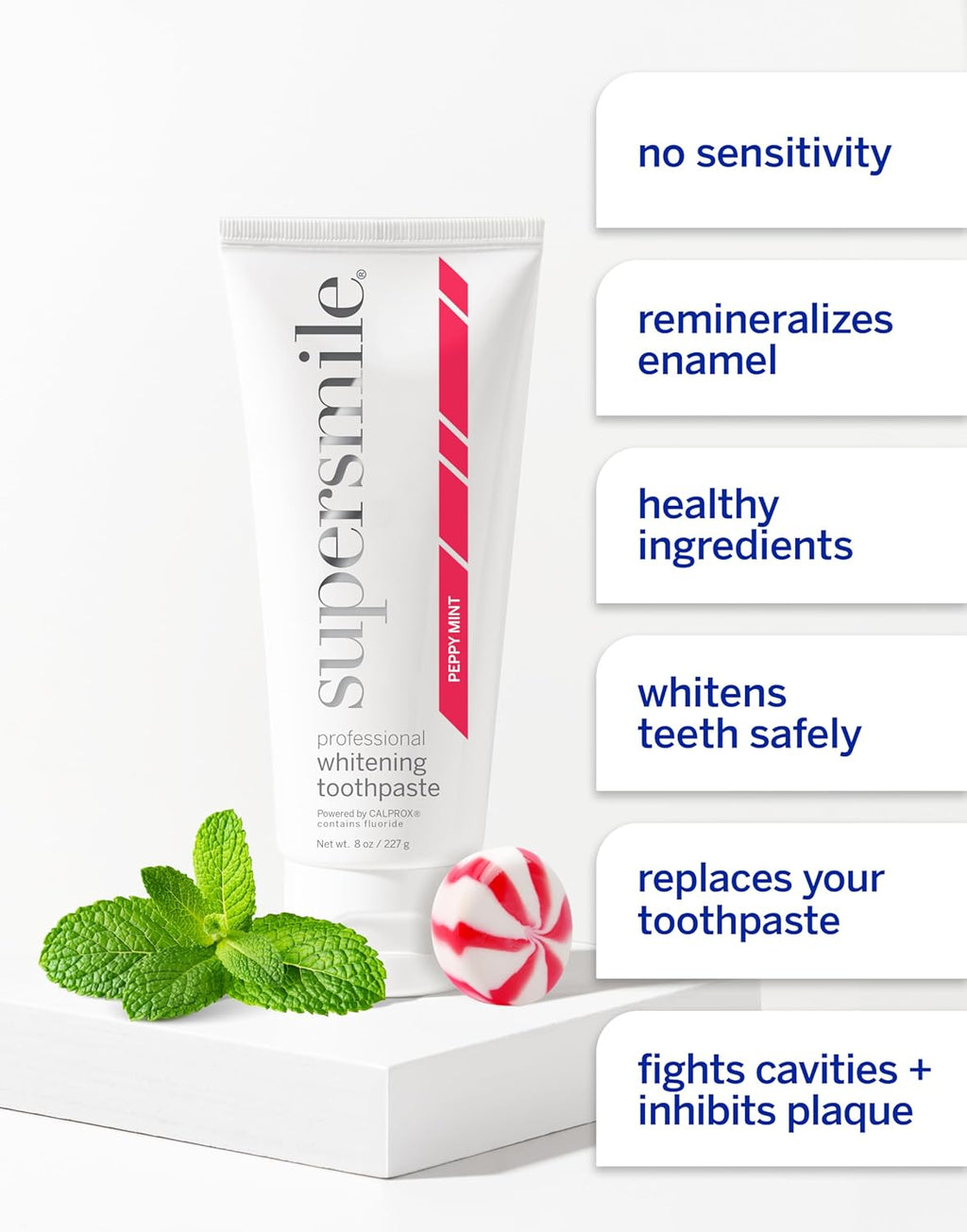 Supersmile Professional Whitening Toothpaste – Fluoride Toothpaste for Visibly Whiter Teeth – Whitens up to 6 Shades