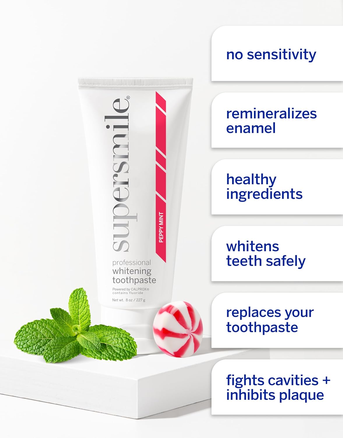 Supersmile Professional Whitening Toothpaste – Fluoride Toothpaste for Visibly Whiter Teeth – Whitens up to 6 Shades