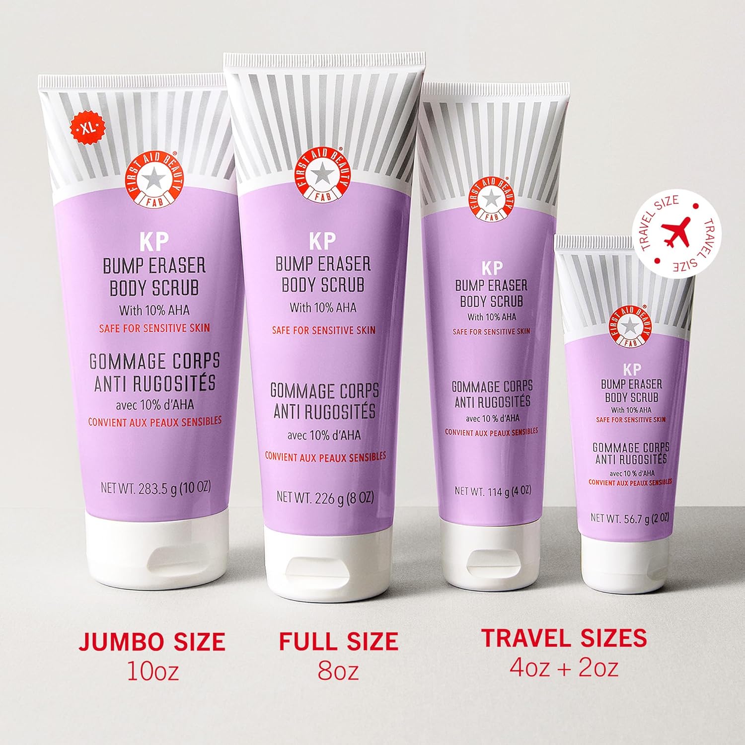 First Aid Beauty - KP Bump Eraser Body Scrub with 10% AHA, Keratosis Pilaris Skin Exfoliater with Glycolic and Lactic acids, Helps Reduce Chicken Skin Bumps, Safe for Sensitive Skin, 4 oz