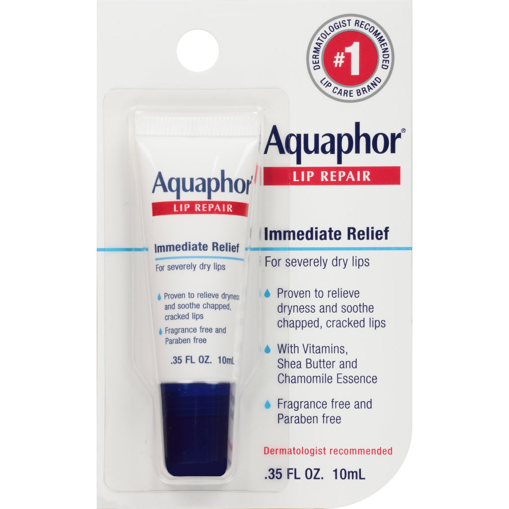 Aquaphor Lip Repair Ointment, Moisturizing Lip Balm Pack, Relieves Dryness, 0.35 Tube, Pack of 2
