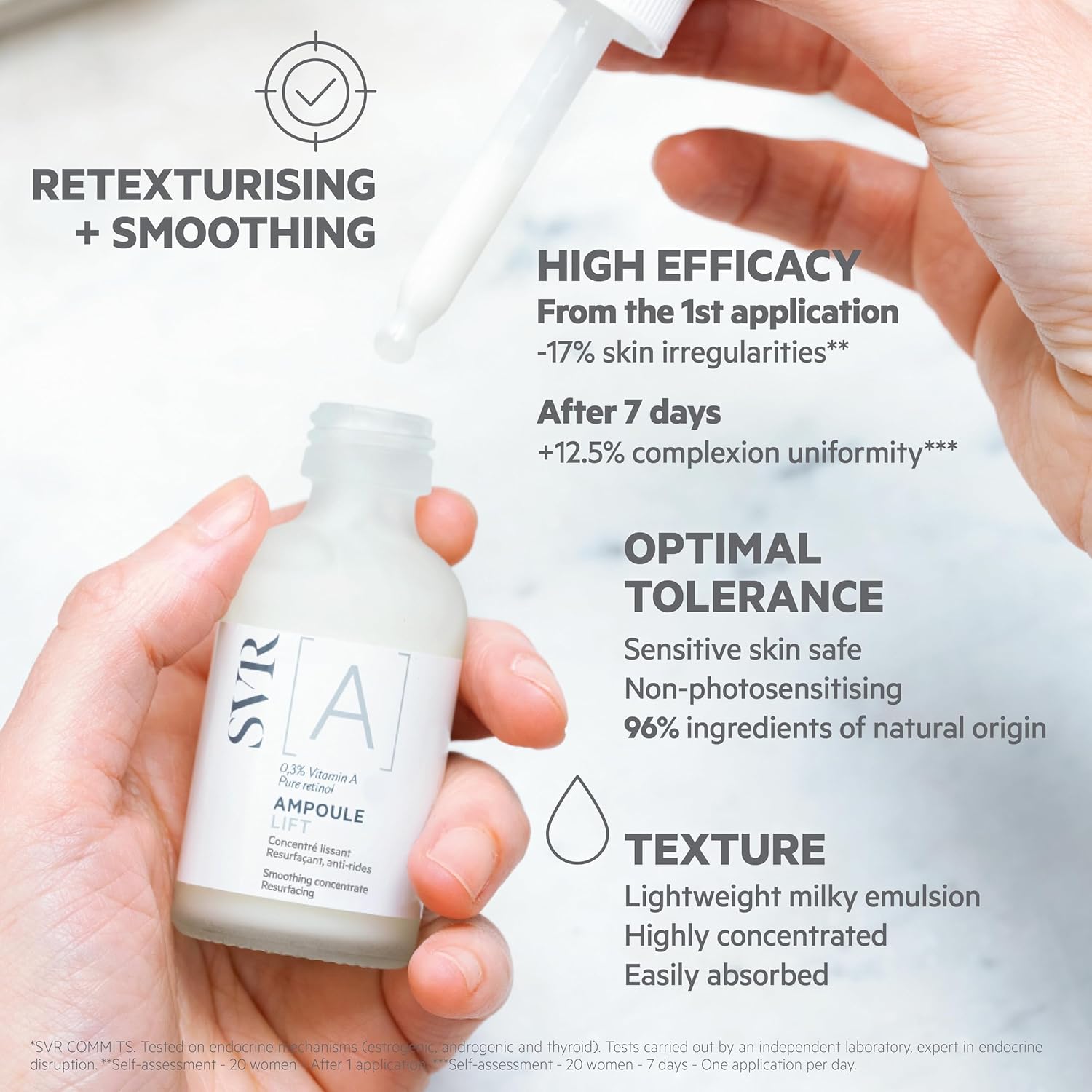 SVR Pure Retinol Face Serum. Improves Firmness Of Skin And Evens Skin Tone. Facial Serum That Helps To Visibly Reduce The Appearance Of Fine Lines & Dark Spots, 1 Fl.oz.