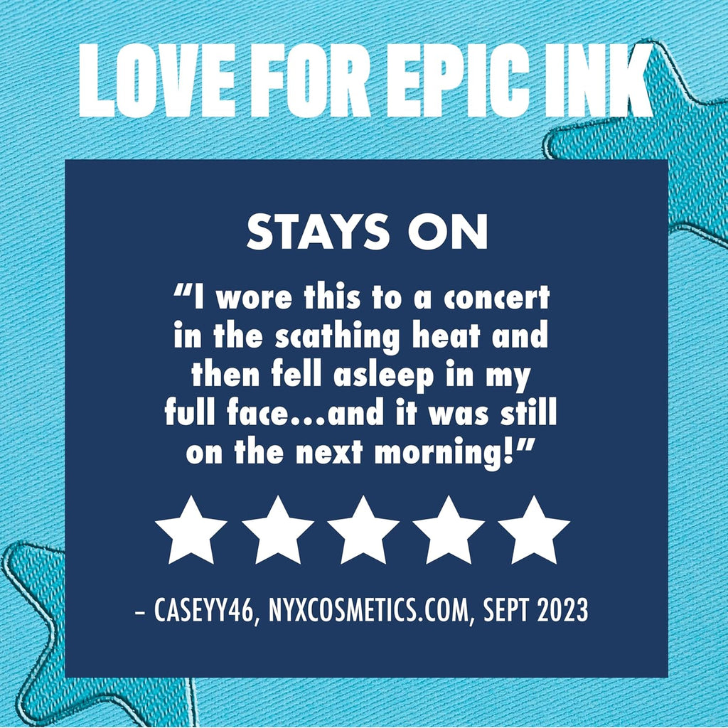 NYX PROFESSIONAL MAKEUP Epic Ink Liner, Waterproof Liquid Eyeliner - Black, Vegan Formula